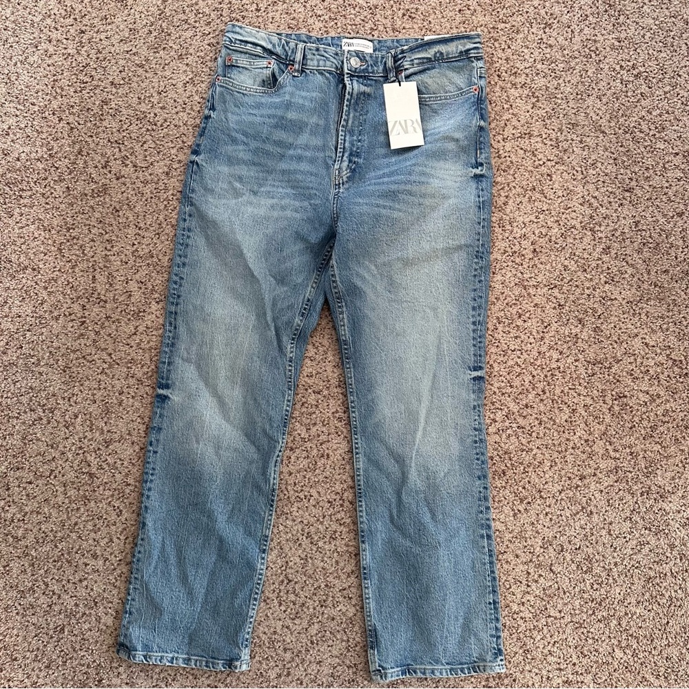 NWT Zara High Rise Ankle Stove Pipe Jeans Size 14